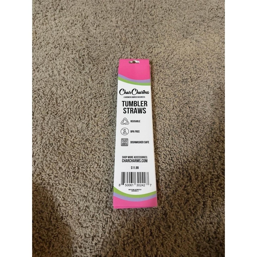 New CharCharm 40 ounce reusable straws (Stanley/ yeti) 6 pack - Picture 4 of 4